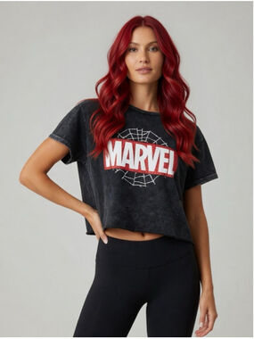Marvel Spiderman crop top oversized sz xs